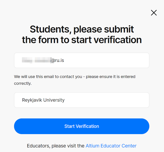 Verification signup form