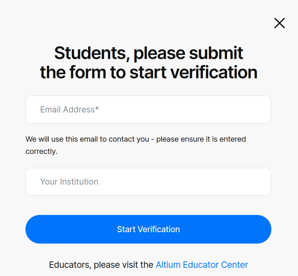 Verification signup form
